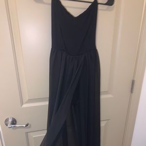 Black strapless dress
